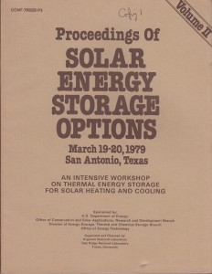 Solar Energy Storage Options Volume 2