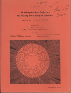 Workshop on Solar Collectors for Heating and Cooling of Buildings
